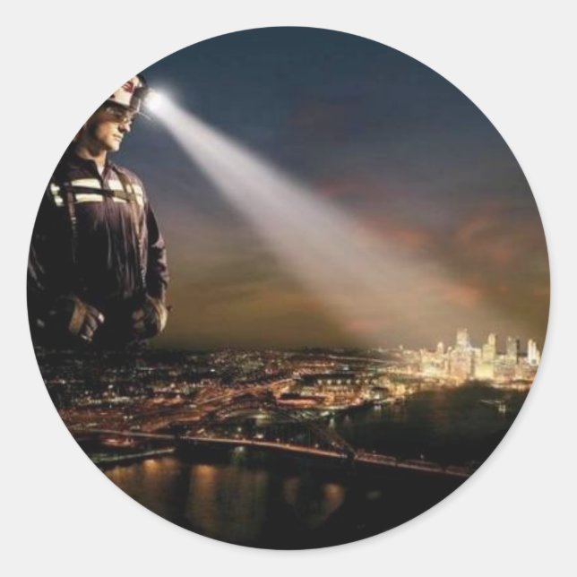 KOHLE BEHALTE UNSERE LICHTE AUF RUNDER AUFKLEBER (Vorderseite)