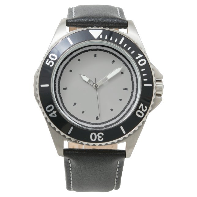Kohle Gezeichnet Stiluhr Armbanduhr (Vorderseite)