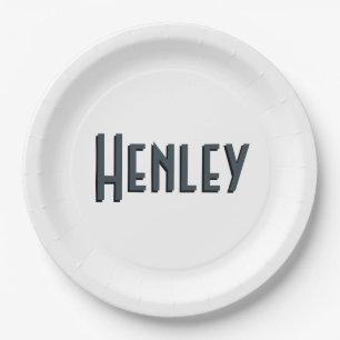Kohle Grau 3D Minimalistischer Moderner Name  Pappteller