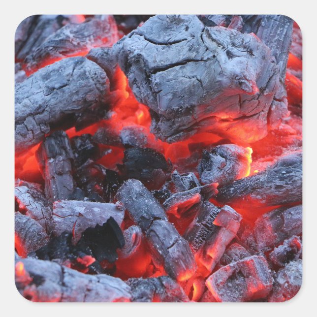 Kohle Quadratischer Aufkleber (Vorderseite)