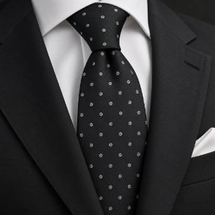 Kohle-Silber-Klassiker mit Polka-Dots Krawatte