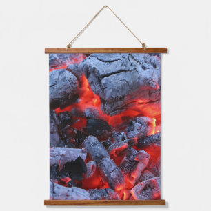 Kohle Wandteppich Mit Holzrahmen