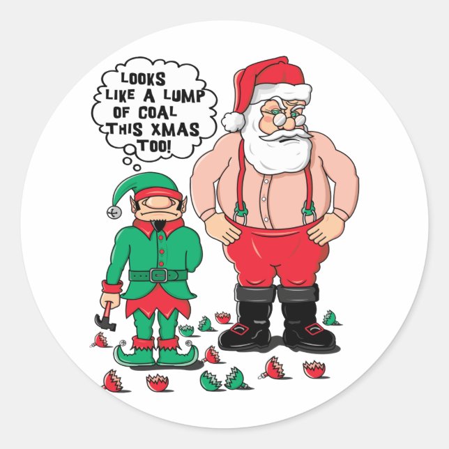 Kohle zu Weihnachten Runder Aufkleber (Vorderseite)