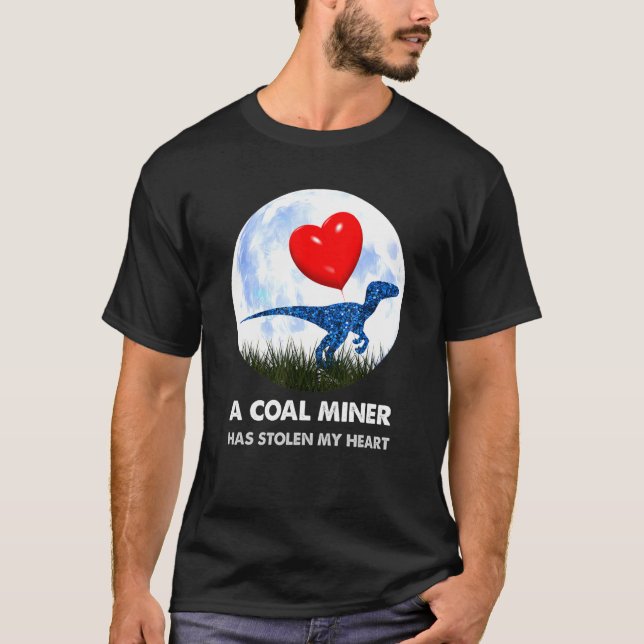 Kohlebergbau zum Rex-Dinosaurier-Spaß T-Shirt (Vorderseite)