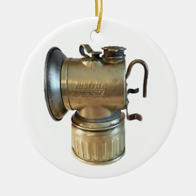 Kohlen-Bergmann-Karbidlampe Keramik Ornament (Vorne)