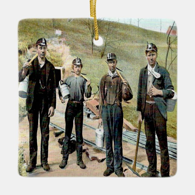 Kohlen-Bergmänner 1910 Keramikornament (Vorderseite)