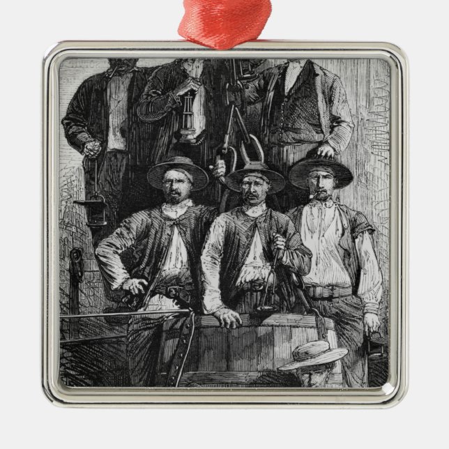 Kohlen-Bergmänner von Le Creusot während des Silbernes Ornament (Vorne)