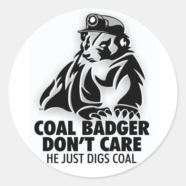 KOHLENBADGER RUNDER AUFKLEBER (Vorderseite)