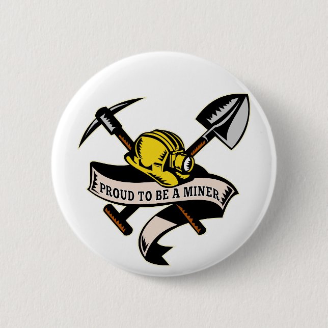 Kohlenbergmann-Hutschaufelspaten-Hackenrolle Button (Vorderseite)