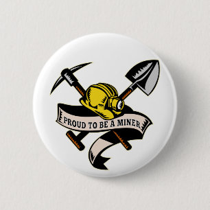 Kohlenbergmann-Hutschaufelspaten-Hackenrolle Button