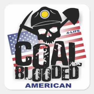 KOHLENBLOODED AMERIKA QUADRATISCHER AUFKLEBER