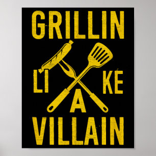 Kohlengrill Steak Kochen Rindfleisch Grillin wie Poster