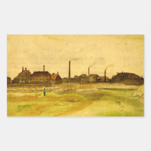 Kohlengrube im Borinage von Vincent van Gogh Rechteckiger Aufkleber