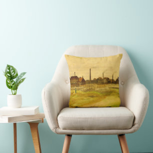 Kohlengrube in der Borinage von Vincent van Gogh Kissen
