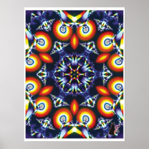 Kohlenkinetische Collage Kaleidoskop Poster