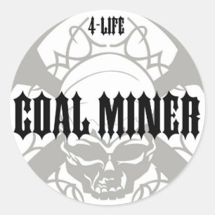 KOHLENMINER 4-LEBEN RUNDER AUFKLEBER