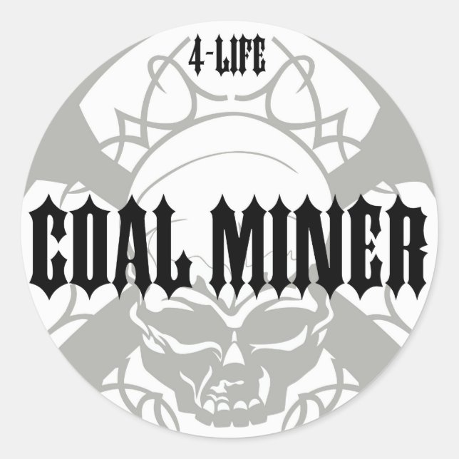 KOHLENMINER 4-LEBEN RUNDER AUFKLEBER (Vorderseite)