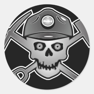 KOHLENMINERSKULL RUNDER AUFKLEBER