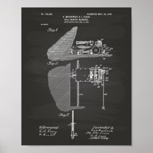 Kohlenpatent-Kunst-Tafel der maschinen-1903 Poster