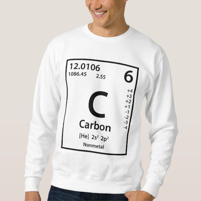 Kohlenstoff-Element (schwarz) Sweatshirt (Vorderseite)