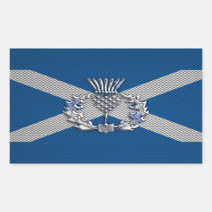 Kohlenstoff-Faser-Druck-Schottland-Flagge Rechteckiger Aufkleber