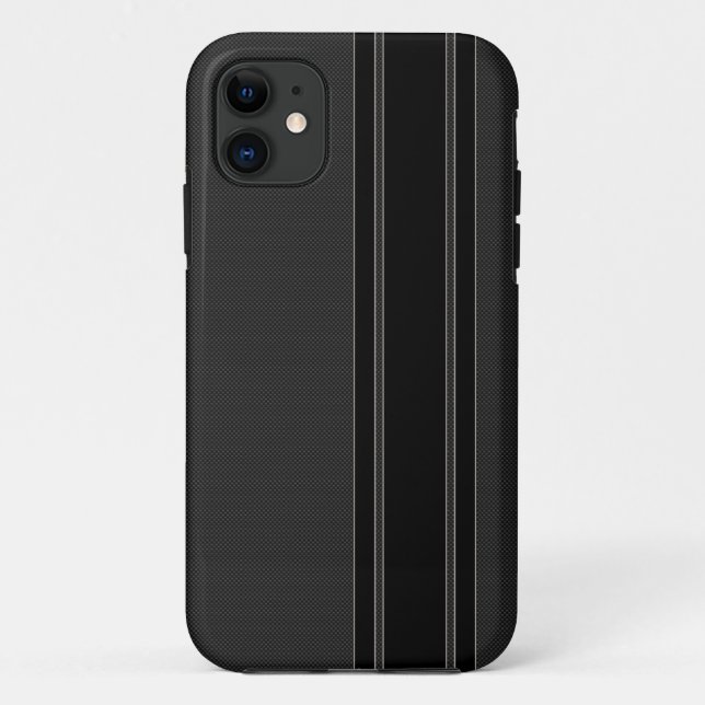 Kohlenstoff-Faser u. Schwarzes Stripes iPhone 5 Case-Mate iPhone Hülle (Rückseite)