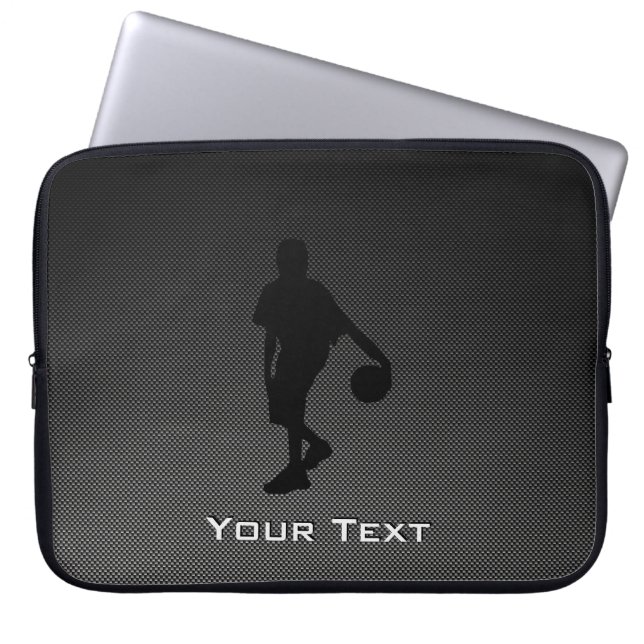 Kohlenstoff-Faserblick Basketball-Spieler Laptopschutzhülle (Vorderseite)