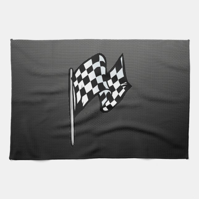 Kohlenstoff-Faserblick Zielflagge Handtuch (Horizontal)