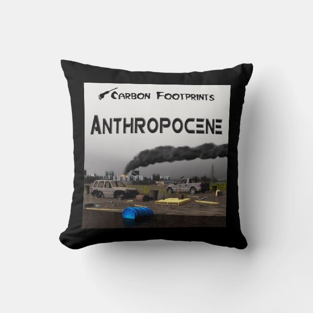 Kohlenstoff-Fußabdrücke - Anthropozän Kissen (Vorderseite)