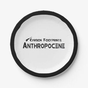 Kohlenstoff-Fußabdrücke - Anthropozän Pappteller