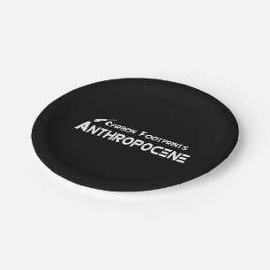 Kohlenstoff-Fußabdrücke - Anthropozän Pappteller