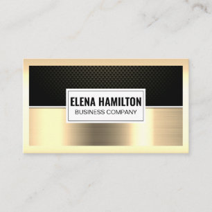 Kohlenstofffaser   Gold-Farbblock Visitenkarte