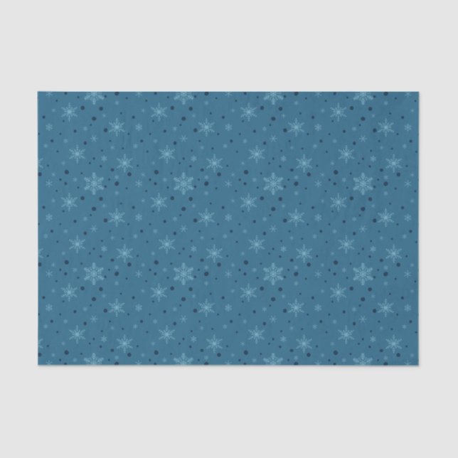Kohlenstoffglocken & Blue Bow Snowflakes Seidenpapier (Vorderseite)