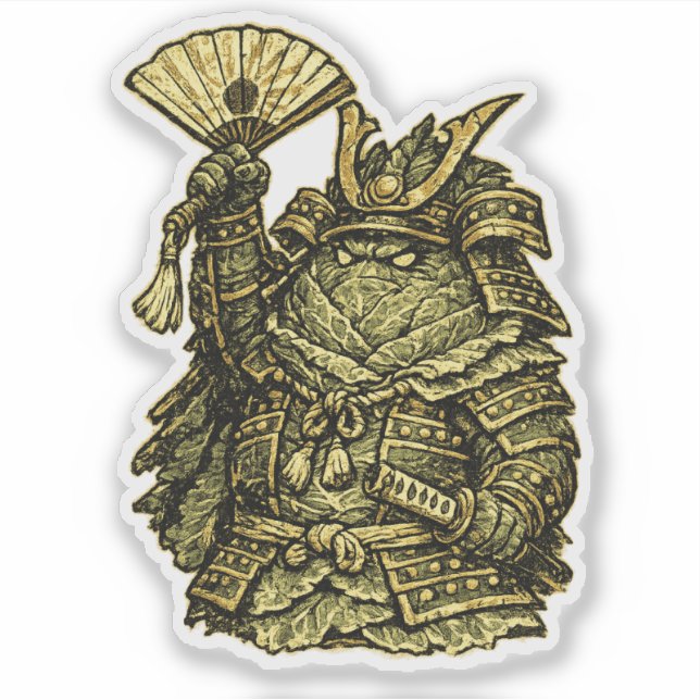 Kohloberst — Lustiger Gemüsekommandant  Aufkleber (Vorderseite)
