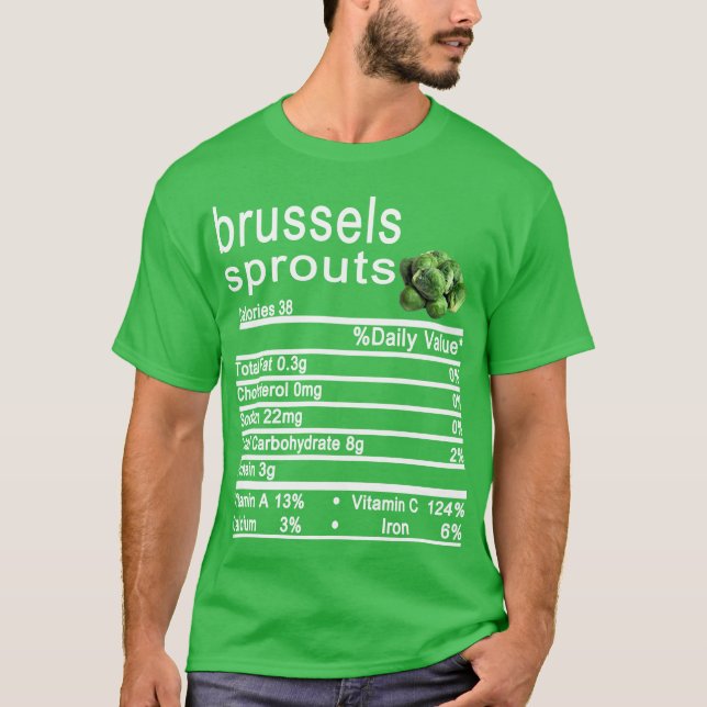Kohlsprossen Nutrition Facts Erntedank T-Shirt (Vorderseite)