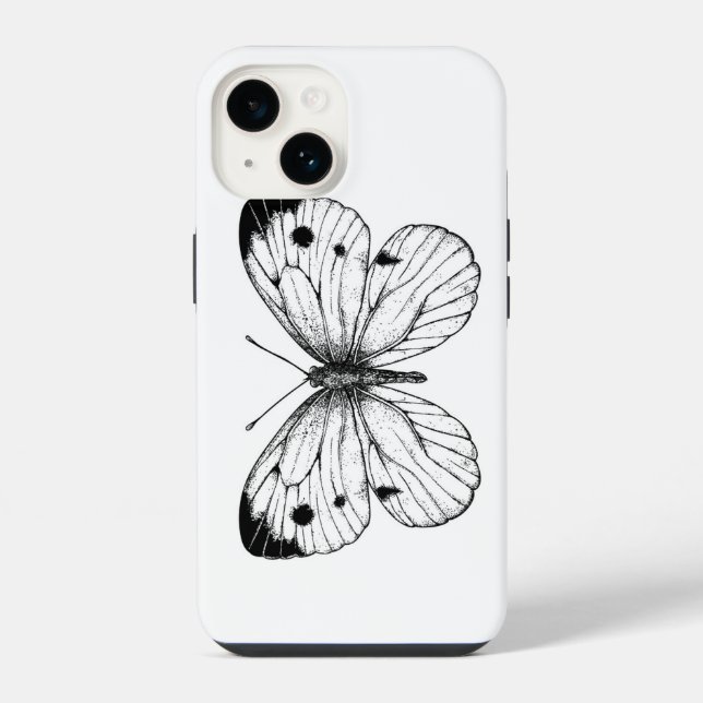 Kohlweißling iPhone 14 Hülle (Rückseite)