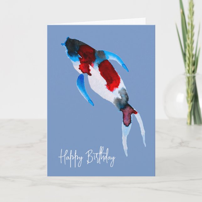 Koi Aquarell Kunst Karte (Vorderseite)