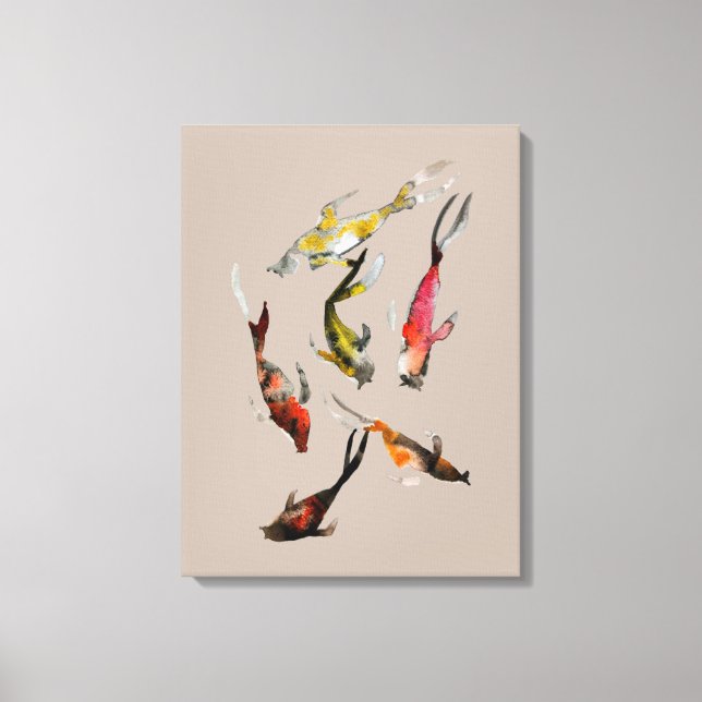 Koi-Aquarell Leinwanddruck (Vorderseite)
