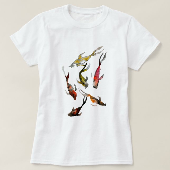 Koi-Aquarell T-Shirt (Design vorne)