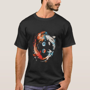 Koi Asiatischer Karpfen Yin Yang Japanischer Koi K T-Shirt