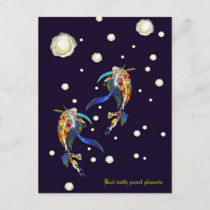 Koi avec Pearl Planets Imaginaire Carte postale Ma