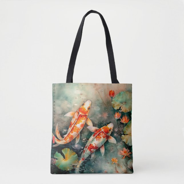 Koi befischt japanische Überdruck Tasche (Vorderseite)
