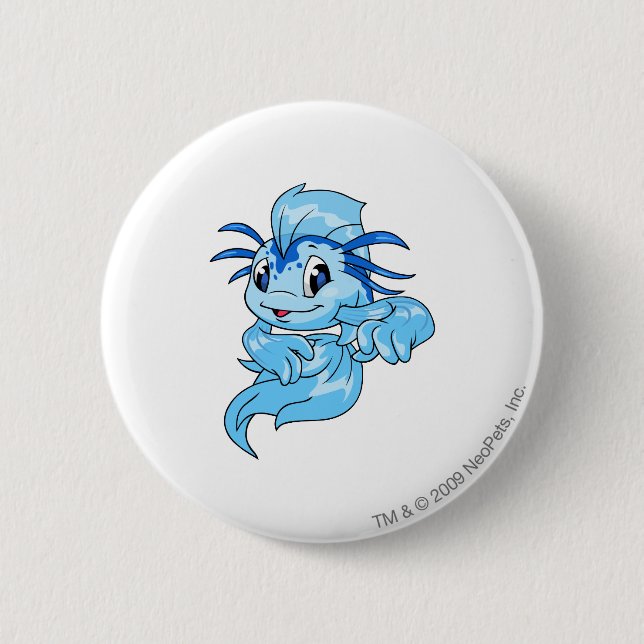 Koi Blau Button (Vorderseite)