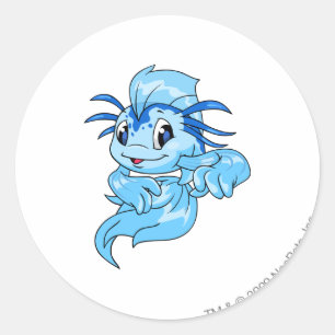 Koi Blue Runder Aufkleber