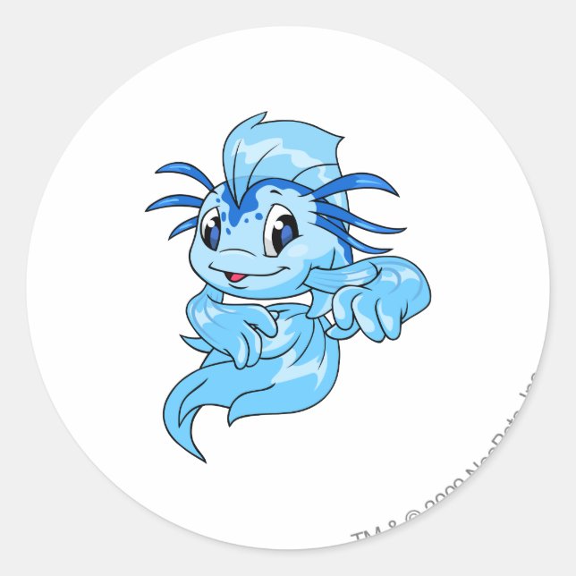 Koi Blue Runder Aufkleber (Vorderseite)