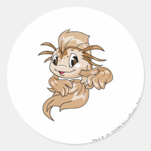 Koi Brown Runder Aufkleber