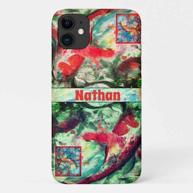 Koi Carp coque iphone de peinture de poisson (Dos)