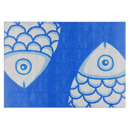 Koi Carp Fish Blue Abstrakte Schnittpappe Schneidebrett