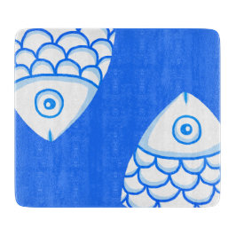 Koi Carp Fish Blue Abstrakte Schnittpappe Schneidebrett
