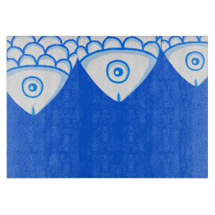 Koi Carp Fish Blue Abstrakte Schnittpappe Schneidebrett